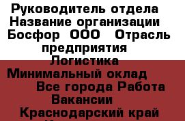 Руководитель отдела › Название организации ­ Босфор, ООО › Отрасль предприятия ­ Логистика › Минимальный оклад ­ 35 000 - Все города Работа » Вакансии   . Краснодарский край,Краснодар г.